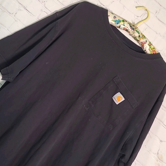 Carhartt Classic Black Distressed Worn Original Fit Tee Tshirt Mens Size Large - Picture 6 of 13